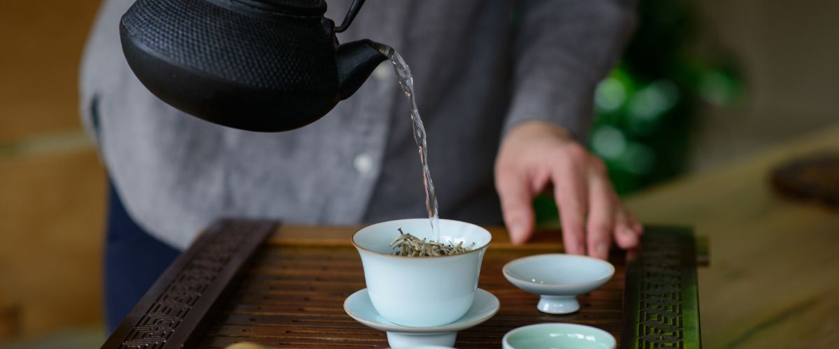 Chinese picking green tea