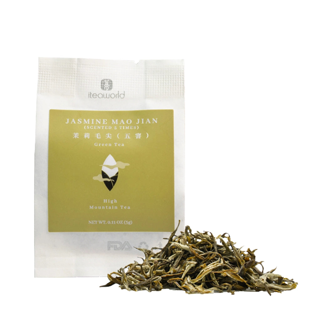 Jasmine Mao Jian | Traditional 5-Scent Jasmine Green Tea  (One Bud with Two Leaves) – Pure Floral Fragrance, Rich and Sweet with Refreshing Aftertaste | Summer Harvest July 2024 from 1000m in Heng County, Guangxi | 3.5oz (100g) For Afternoon