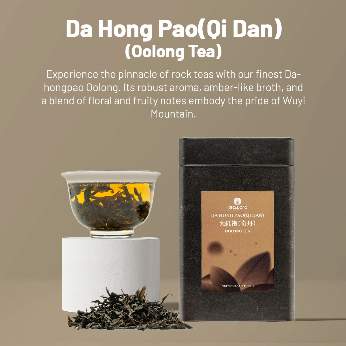 Qi Dan Da Hong Pao Oolong Tea | Purebred Wuyi Mountain Rock Tea | Osmanthus Fragrance 2023 Spring Tea | 3.5oz (100g) - Top-tier For After Meal